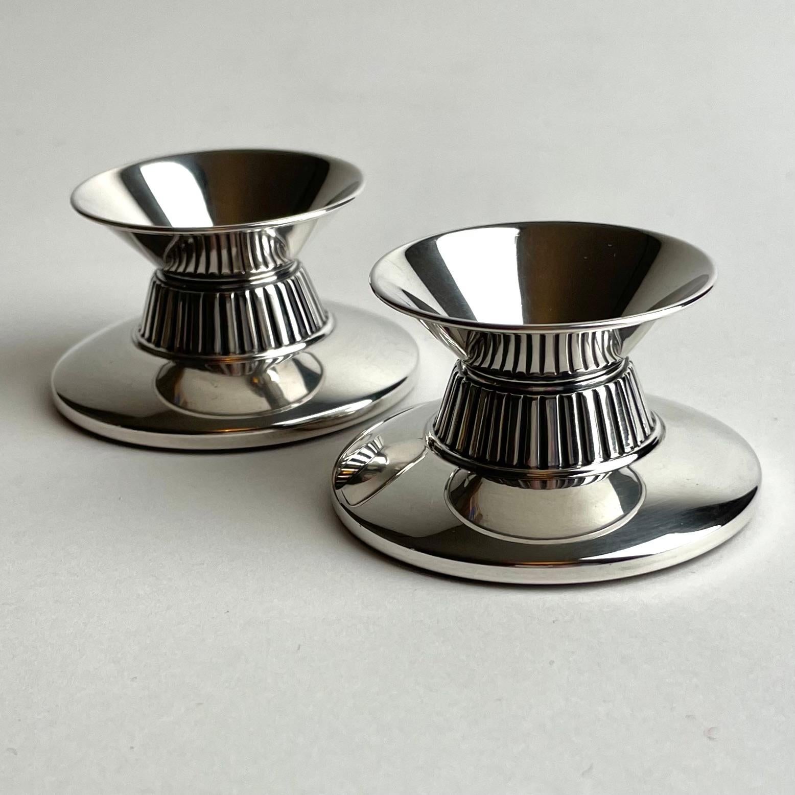 Coppia di candelabri in argento di Wilkens & Söhne degli anni '50 In condizioni buone in vendita a Knivsta, SE