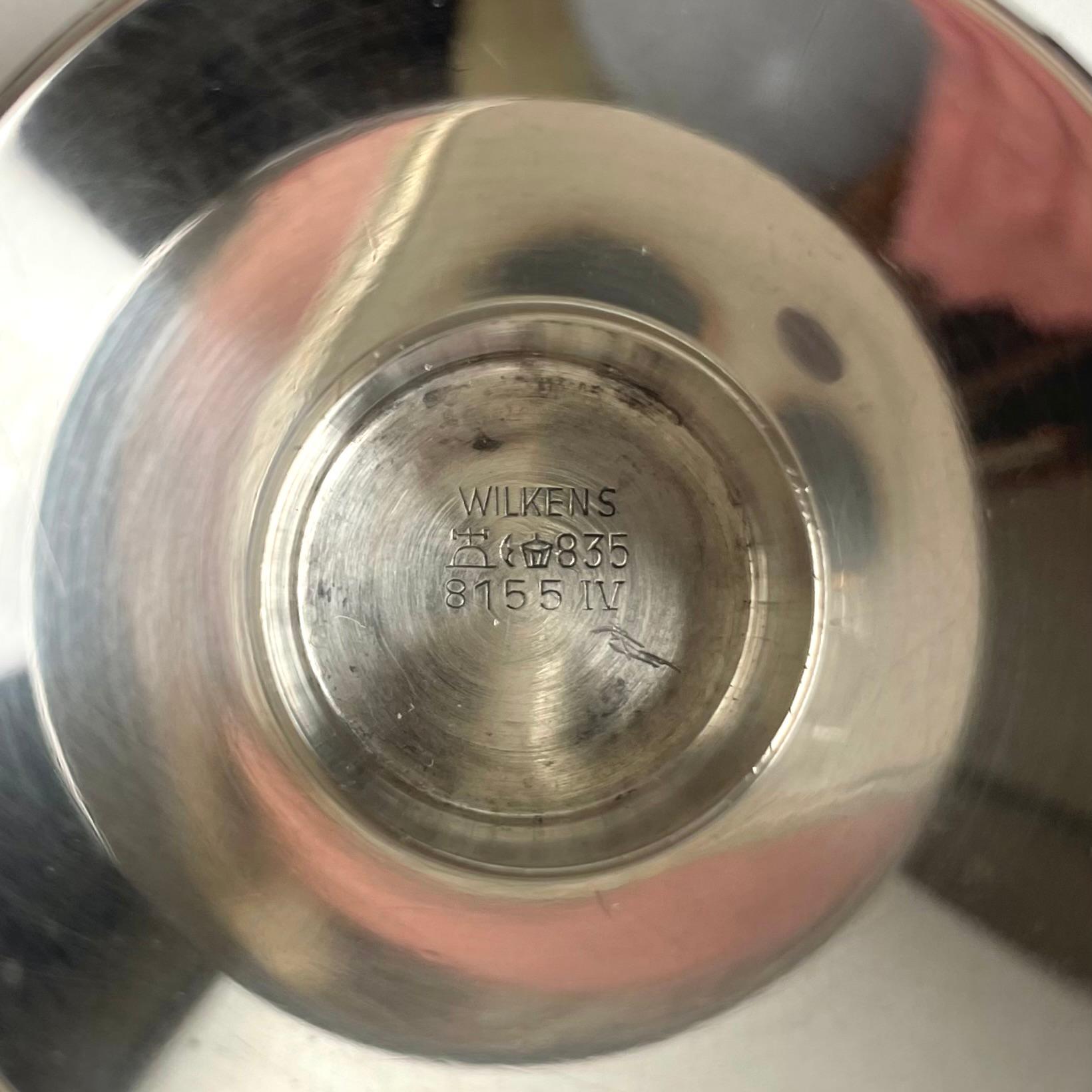 Argento Coppia di candelabri in argento di Wilkens & Söhne degli anni '50 in vendita