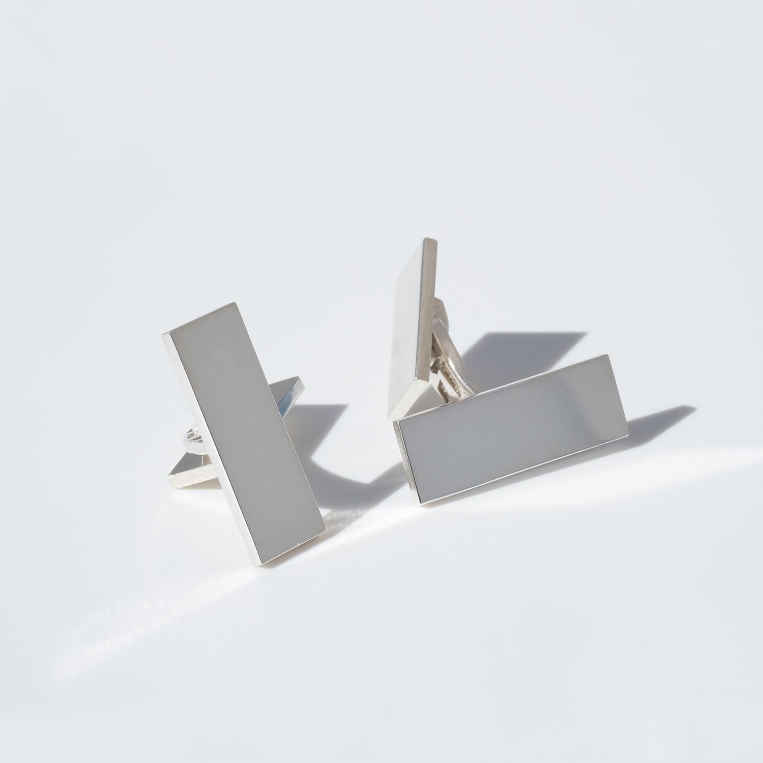 Pair of Silver Cufflinks Made by Wiwen Nilsson, Sweden in 1961 For Sale 1