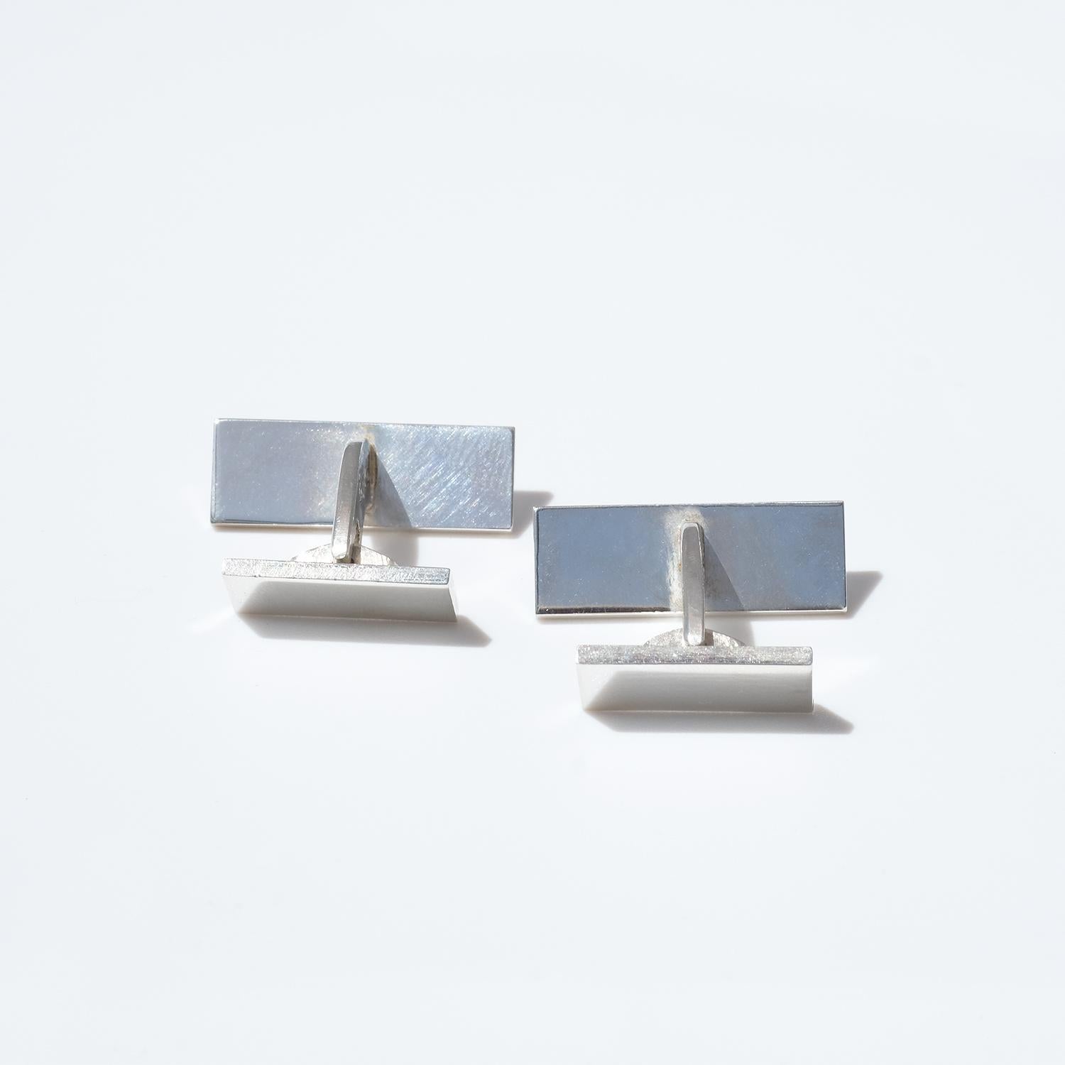 Pair of Silver Cufflinks Made by Wiwen Nilsson, Sweden in 1961 For Sale 5