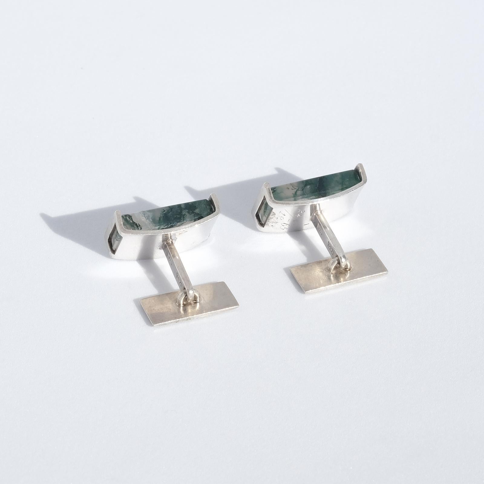 Pair of Silver Cufflinks Made in Finland in 1965 For Sale 2