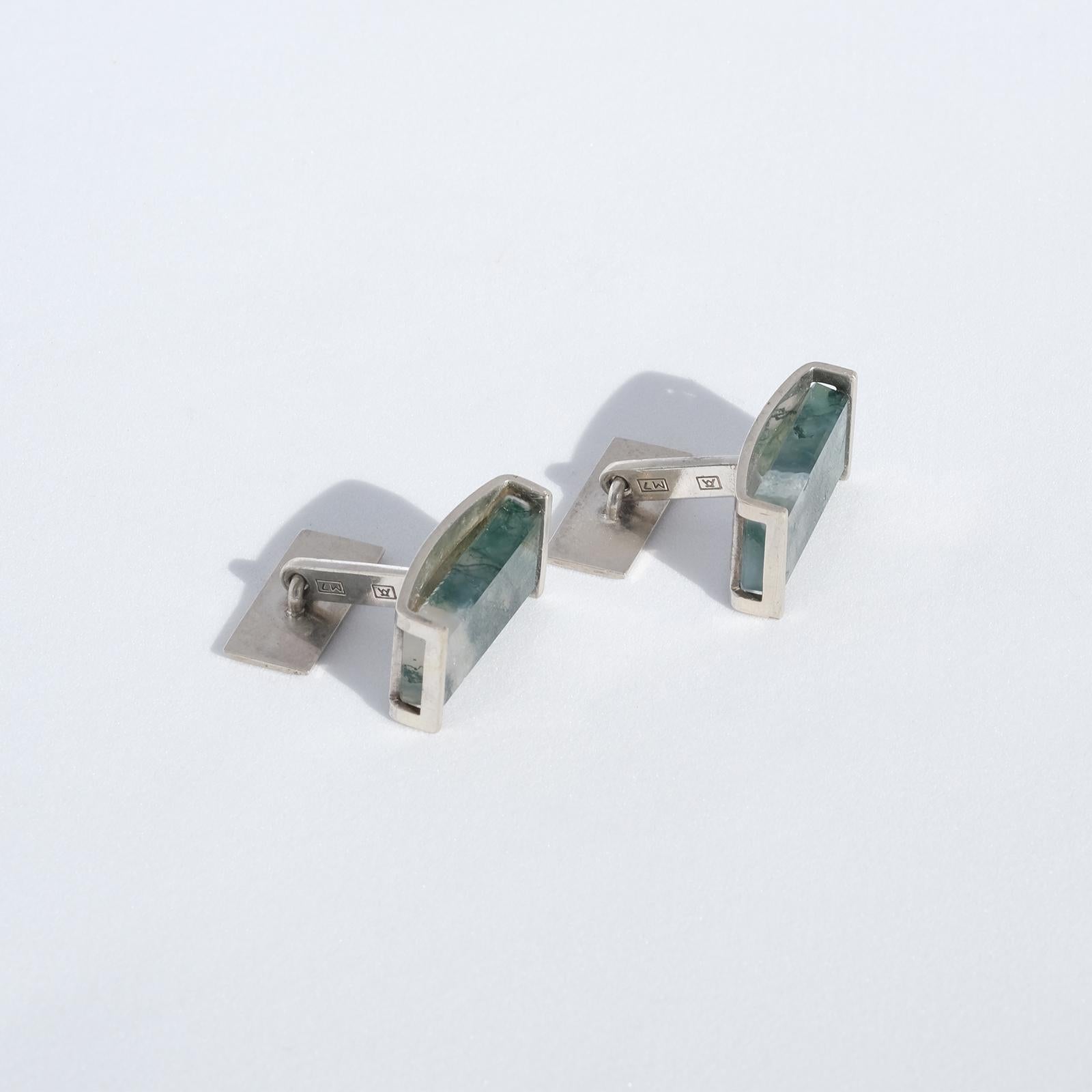 Pair of Silver Cufflinks Made in Finland in 1965 For Sale 3