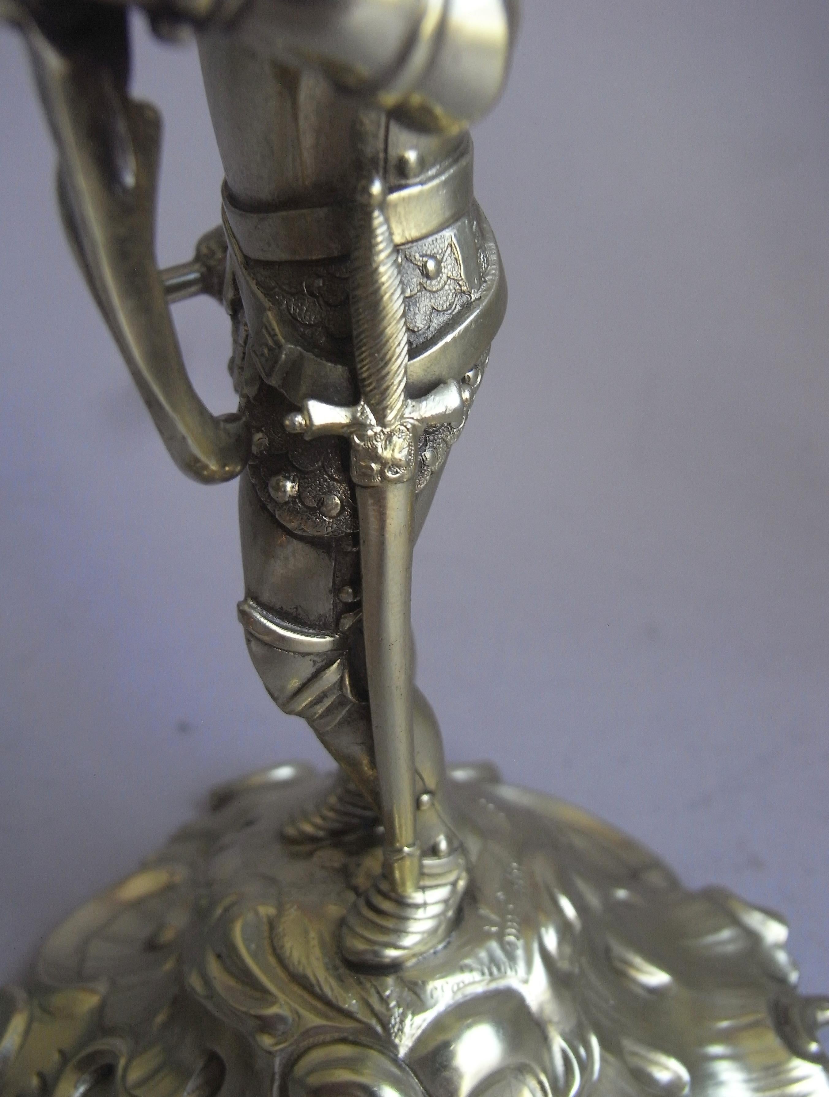 Pair of Silver Gilt Cast Candlesticks, London, 1847, by C T & G Fox 3