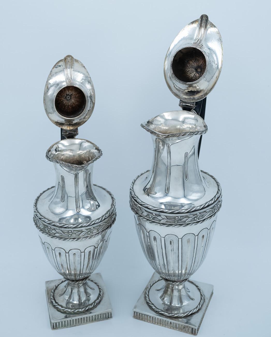 Czech A Pair of Silver Pitchers, Prague circa 1800 For Sale