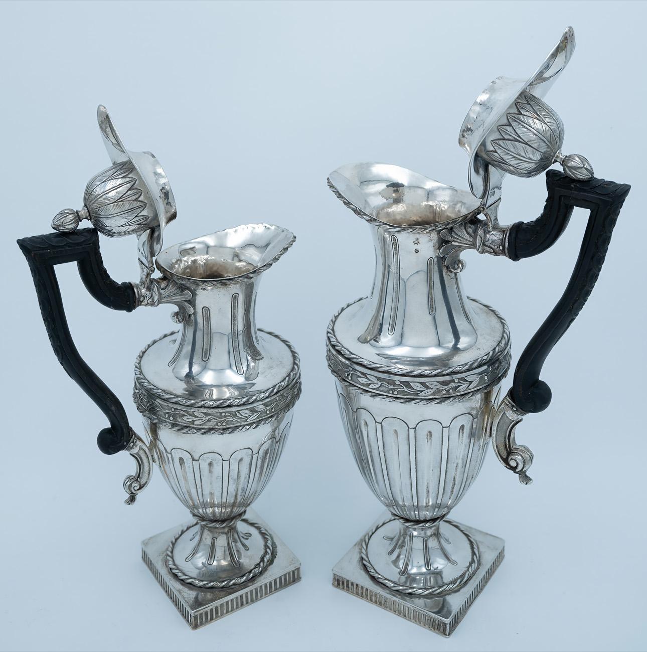 A Pair of Silver Pitchers, Prague circa 1800 In Good Condition For Sale In New York, NY