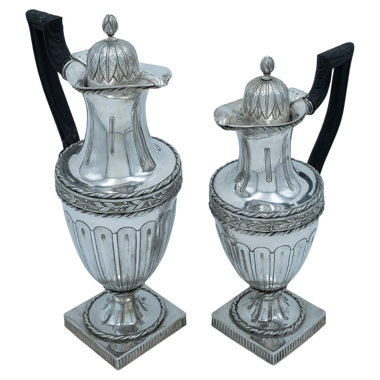 A Pair of Silver Pitchers, Prague circa 1800