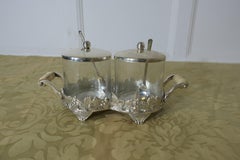 A Pair of Silver-plated Conserve Pots on a Stand