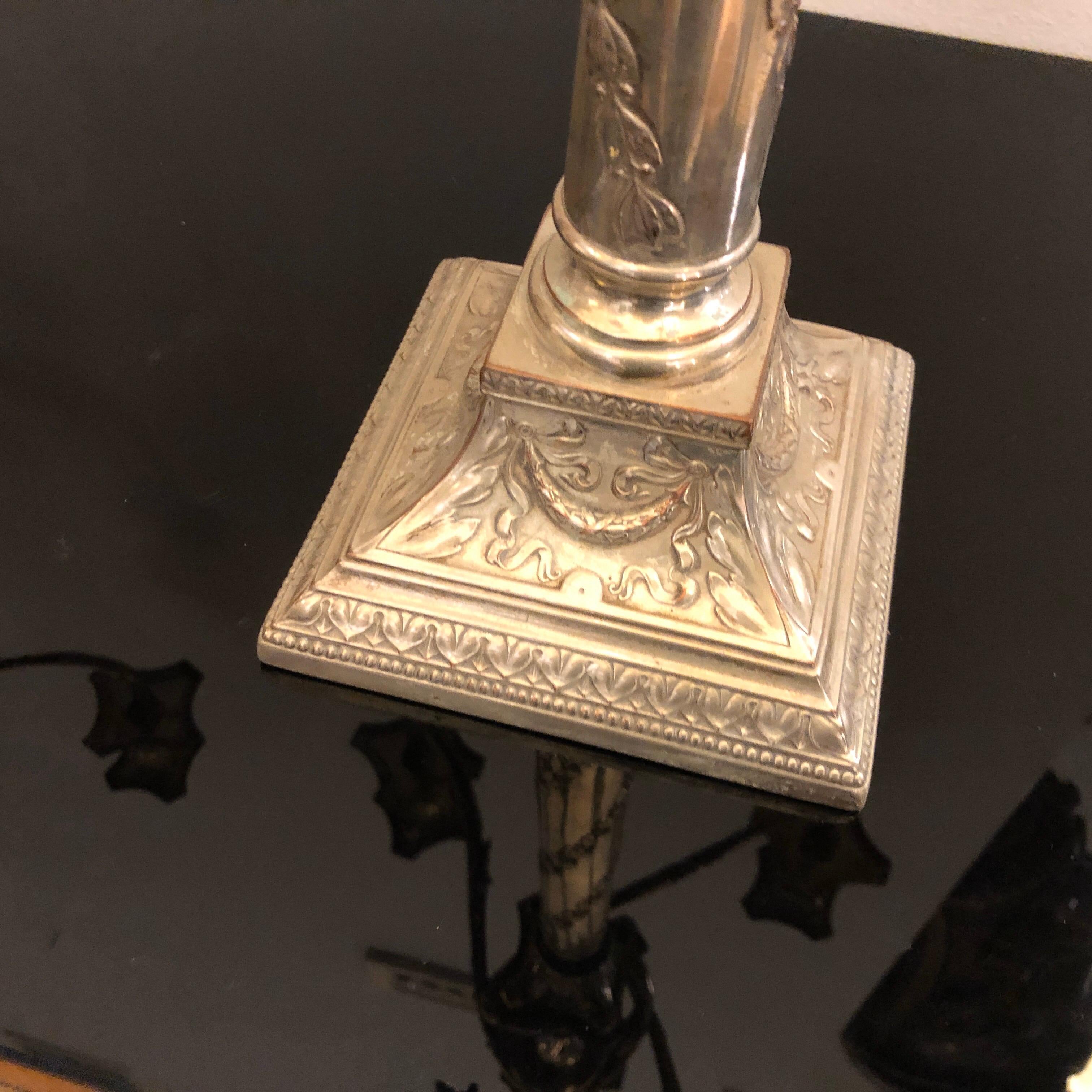 Art Nouveau Pair of Silver Plated Five Arms Candelabras by W.M.F. circa 1900