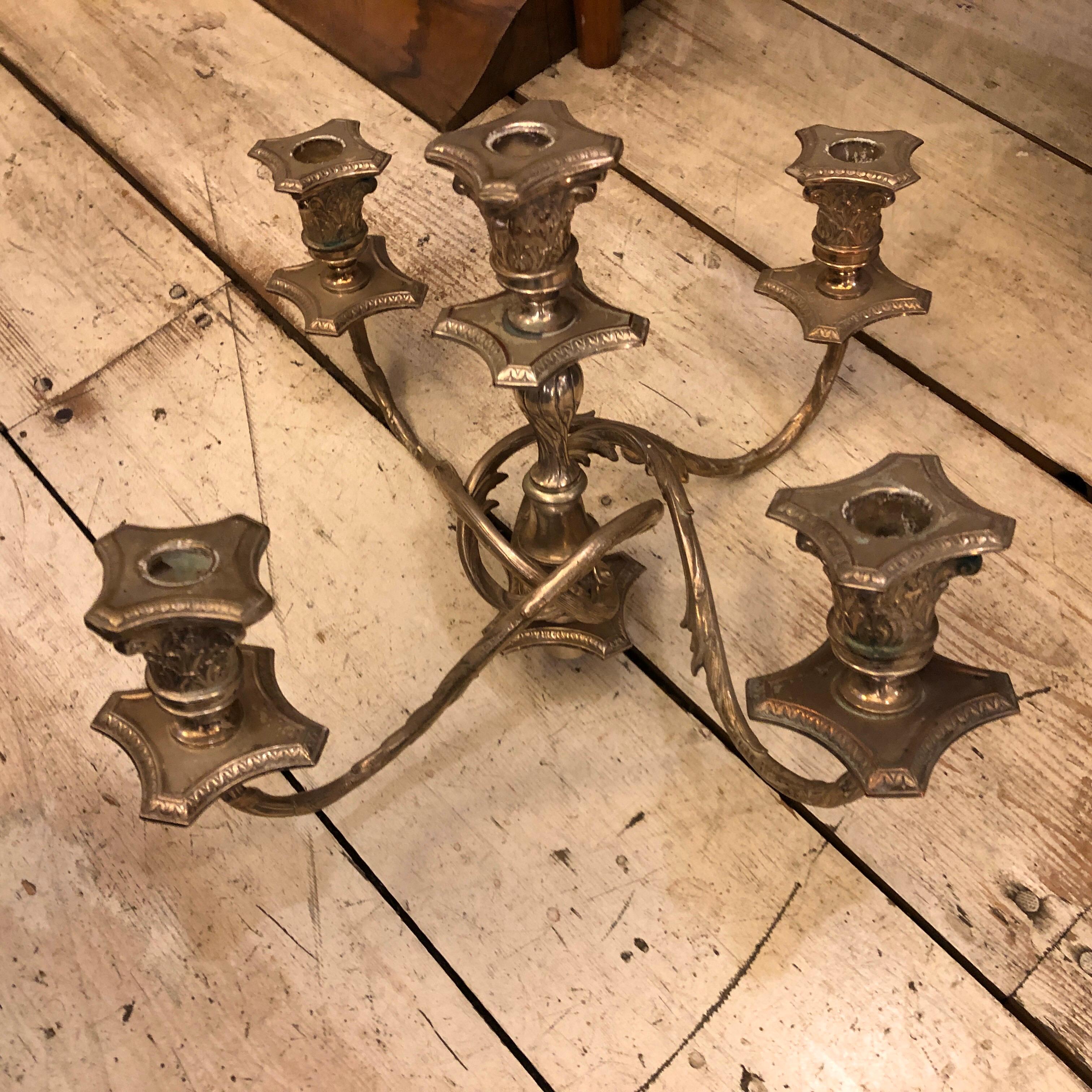 Pair of Silver Plated Five Arms Candelabras by W.M.F. circa 1900 1