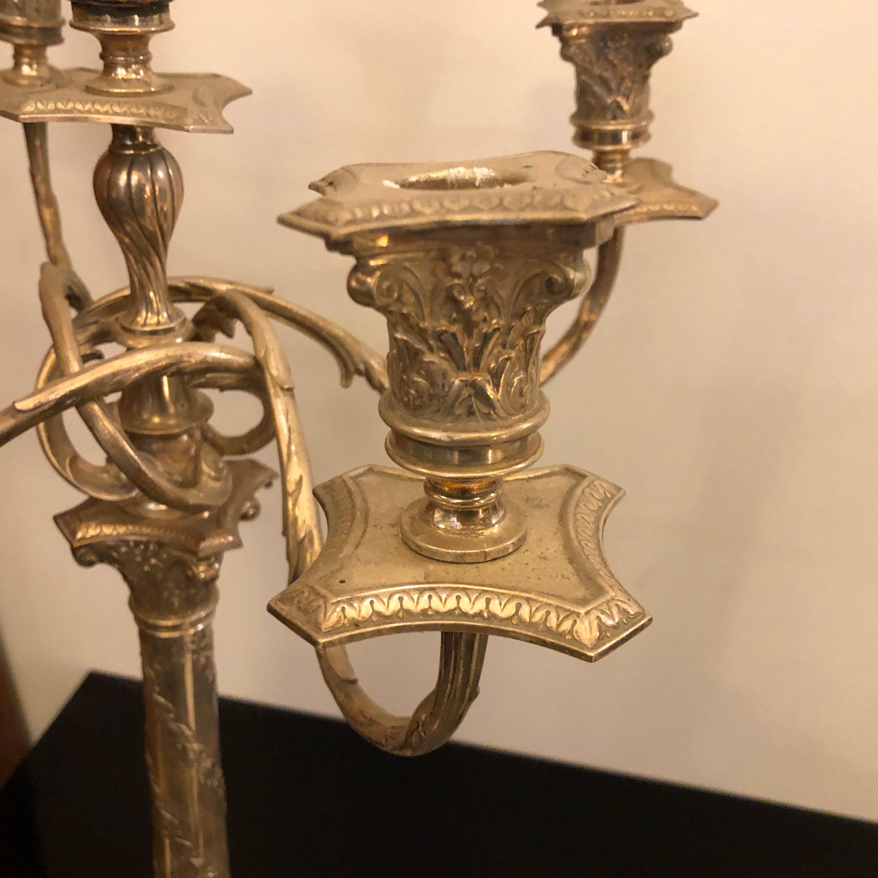 Pair of Silver Plated Five Arms Candelabras by W.M.F. circa 1900 2