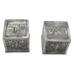 A Pair of Silver Tefillin Covers by Bezalel, Jerusalem Circa 1925