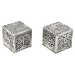 A Pair of Silver Tefillin Covers by Bezalel, Jerusalem Circa 1925