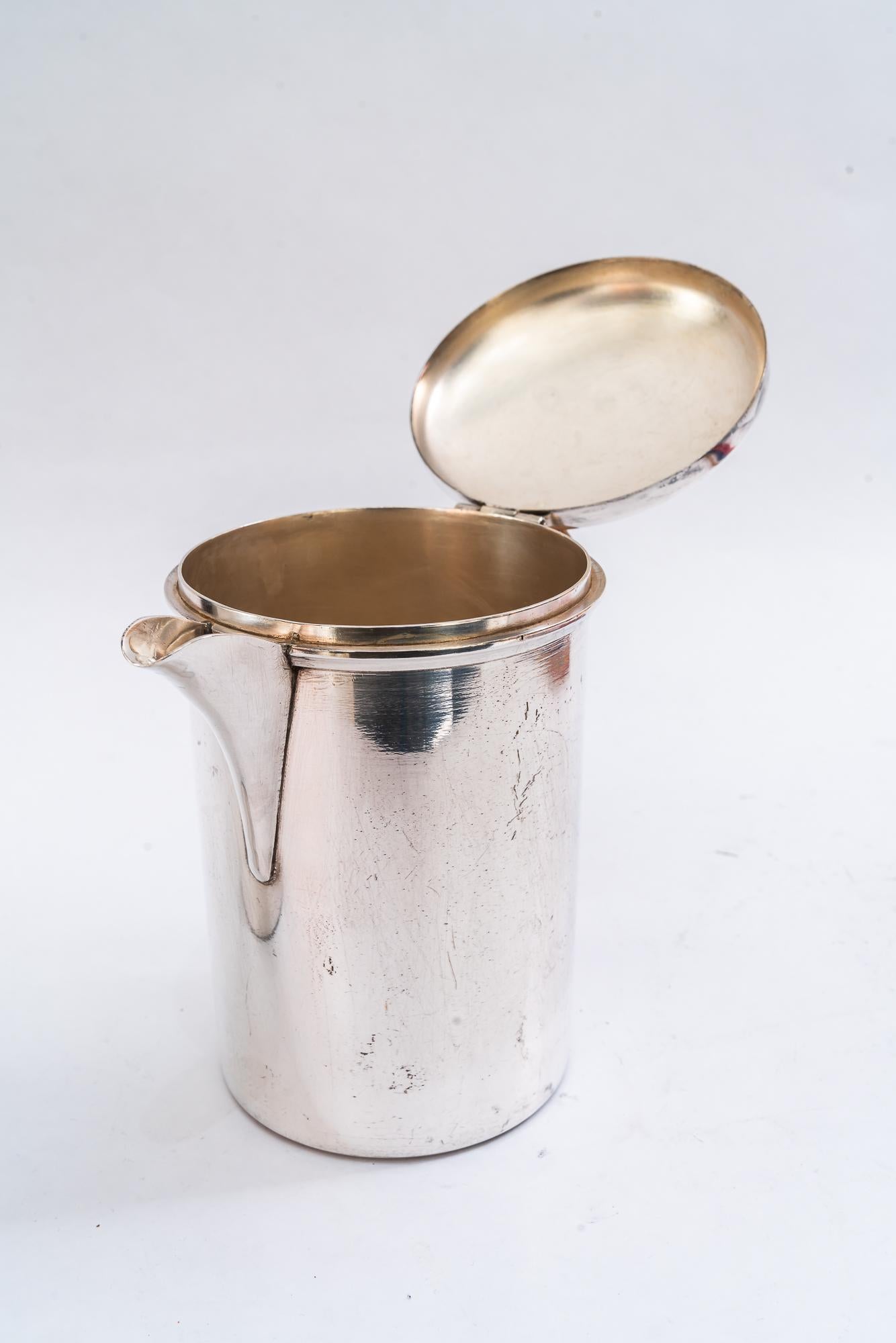 A pair of Silvered Art Deco Can vienna around 1920s For Sale 4