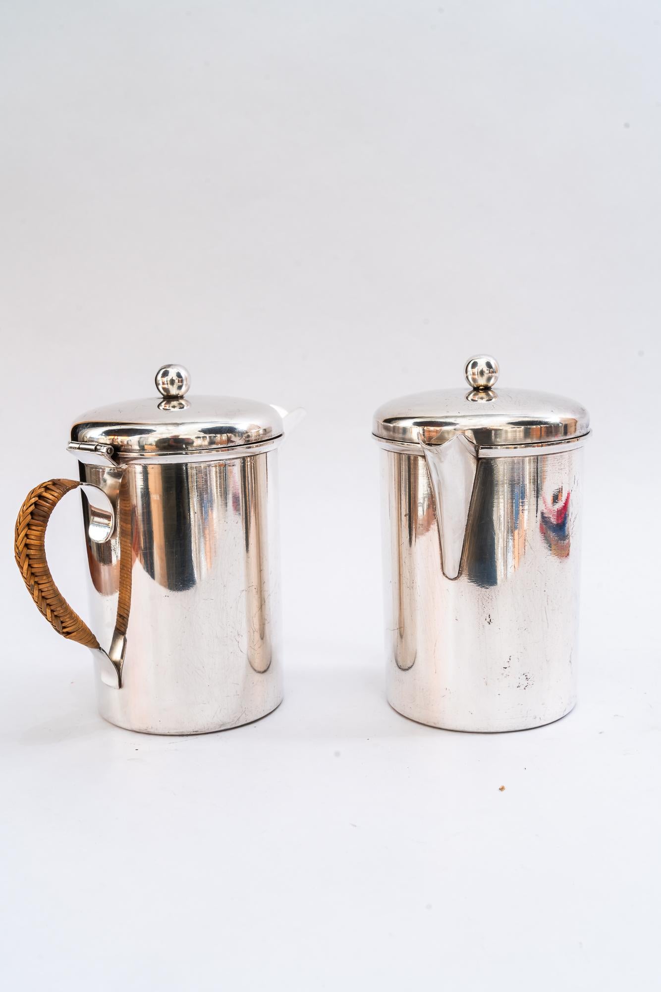 A pair of Silvered Art Deco Can vienna around 1920s For Sale 5