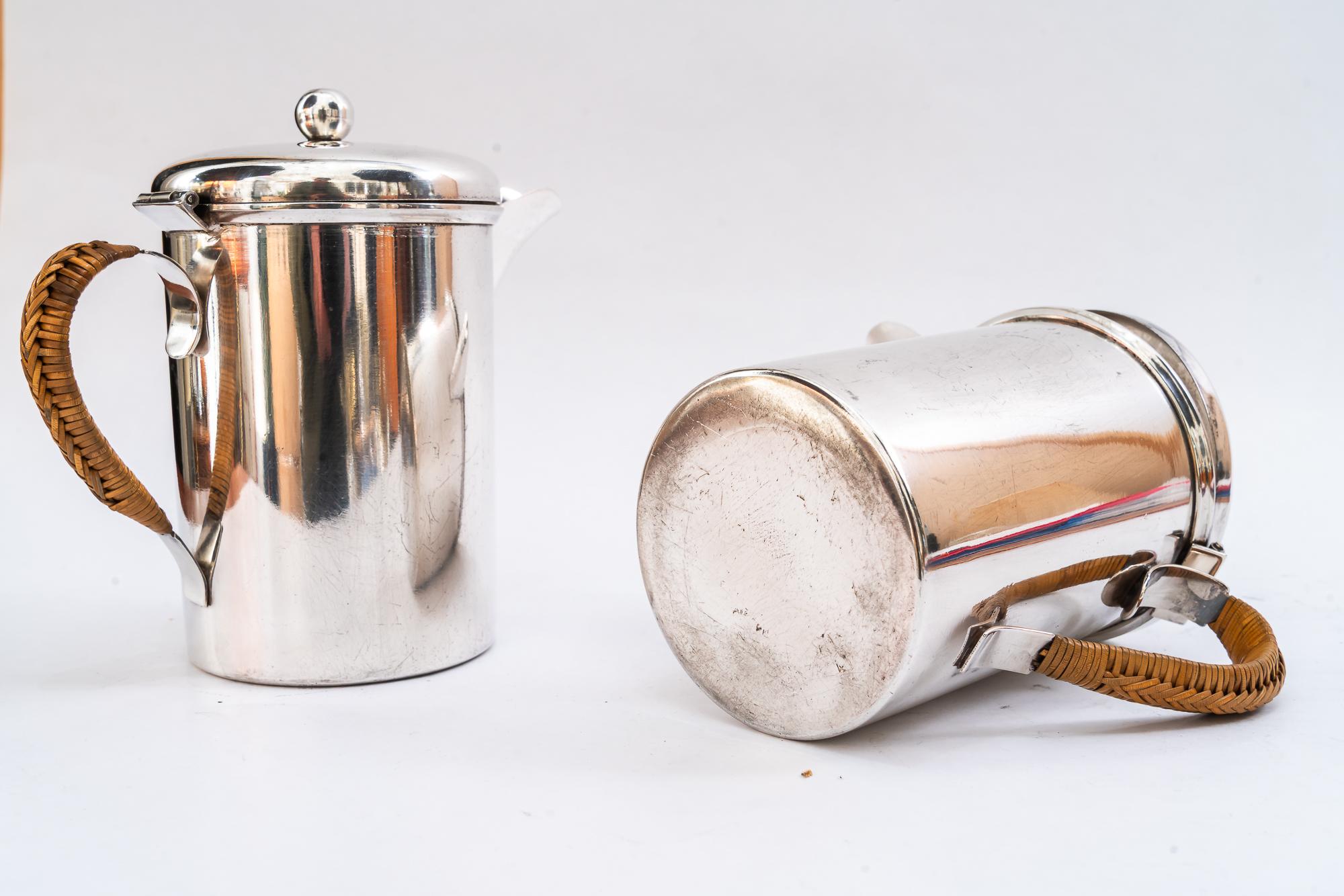 A pair of Silvered Art Deco Can vienna around 1920s For Sale 6