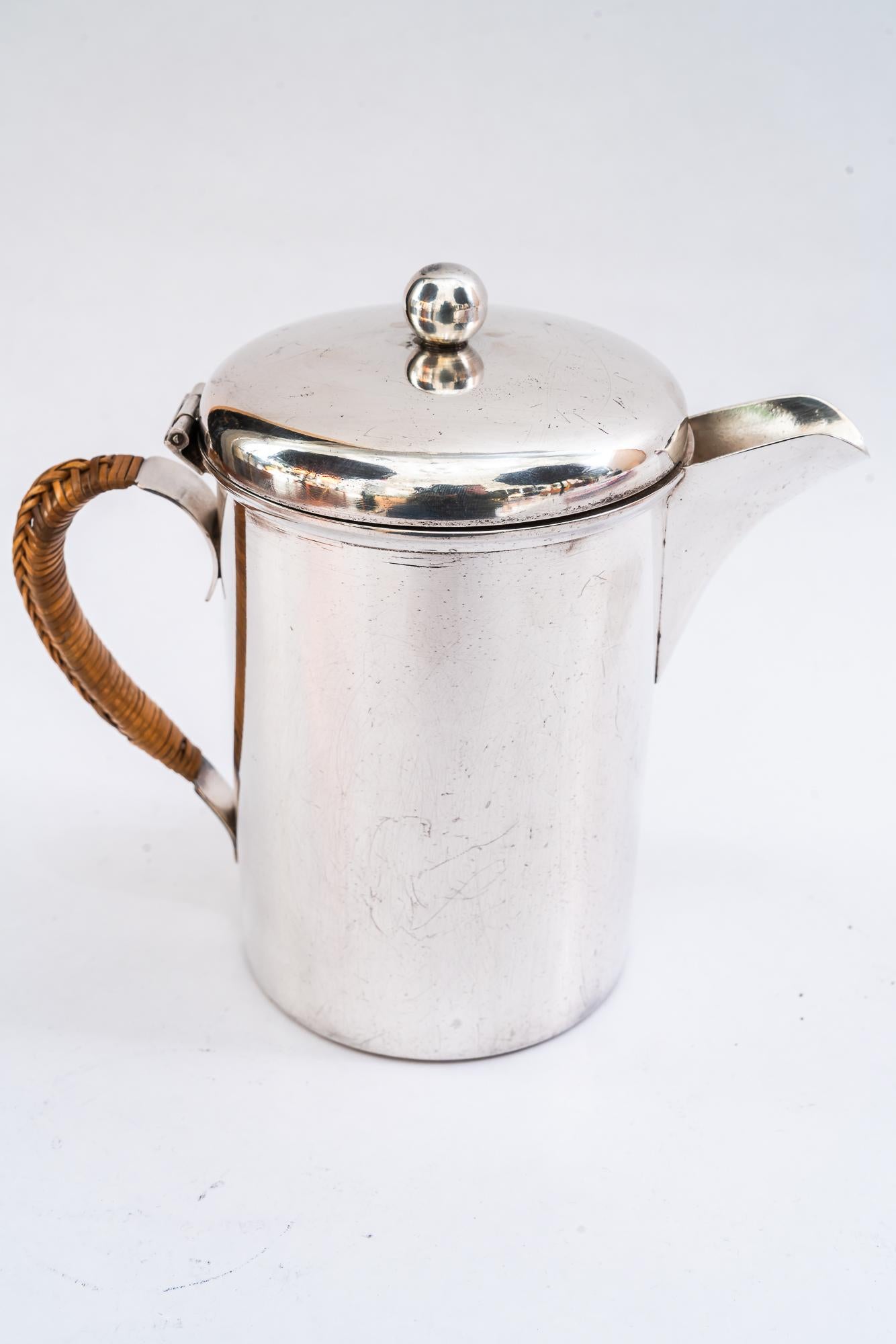 A pair of Silvered Art Deco Can vienna around 1920s For Sale 8