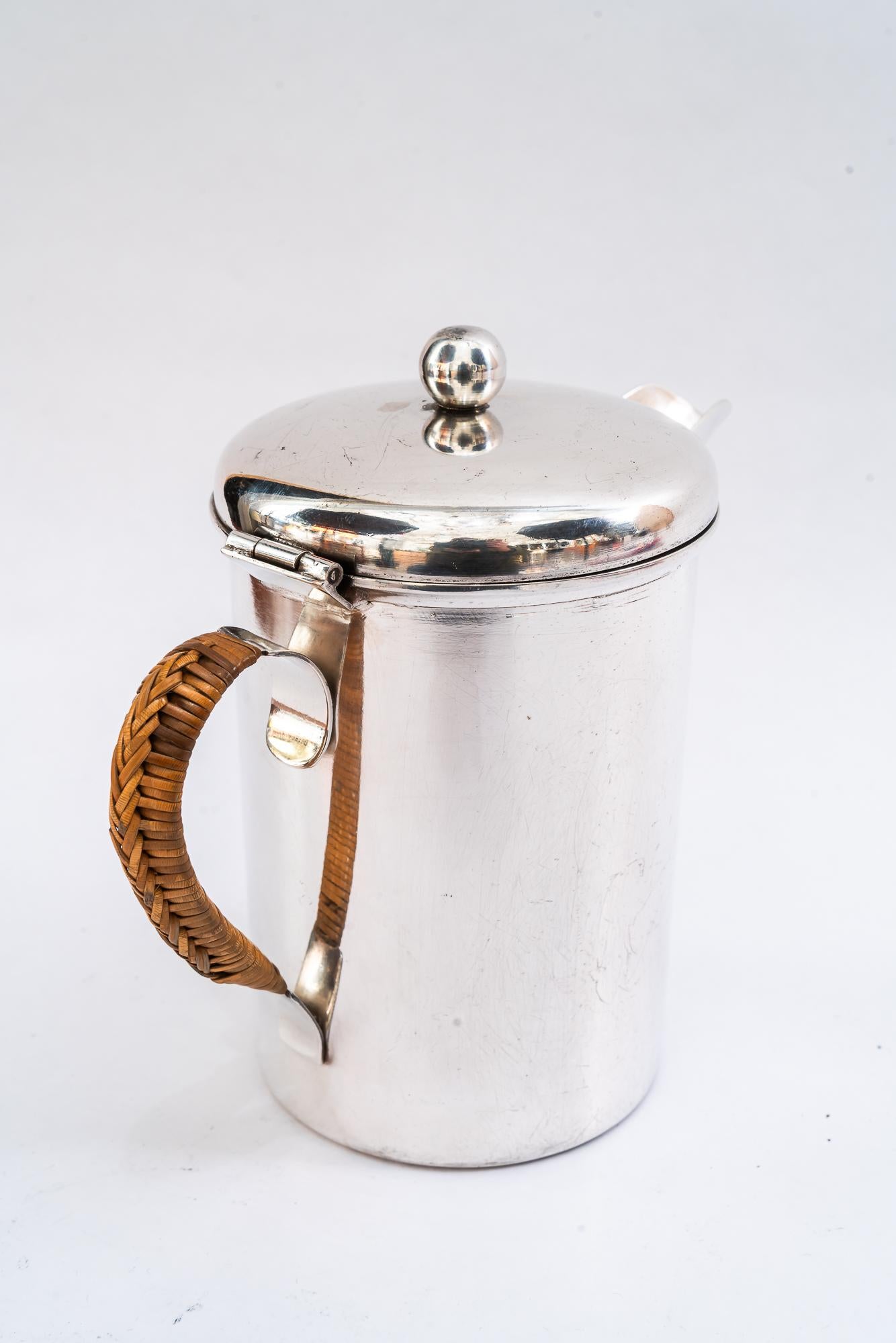 A pair of Silvered Art Deco Can vienna around 1920s For Sale 9