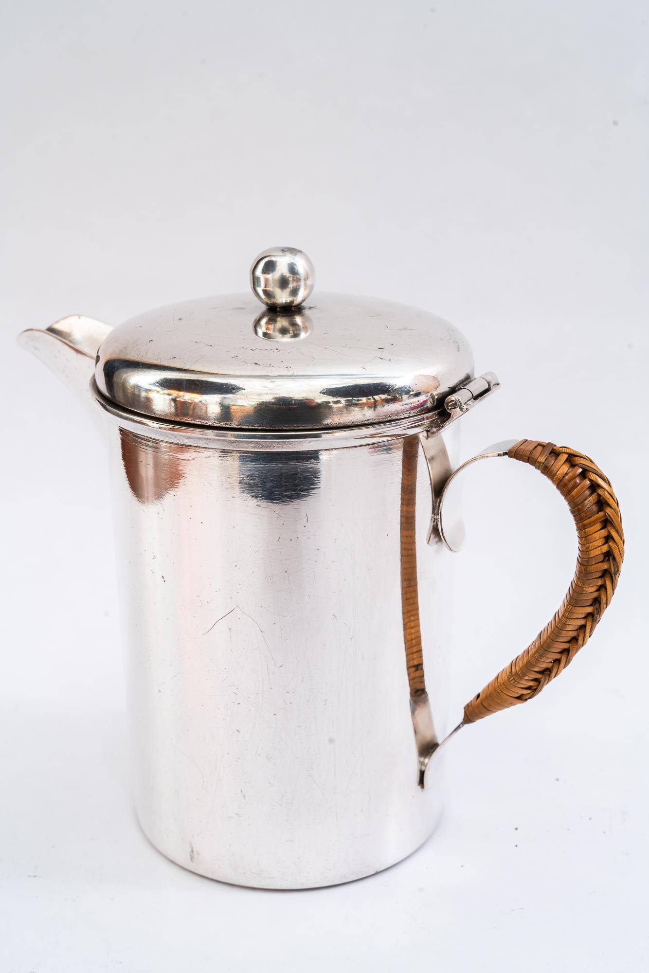 A pair of Silvered Art Deco Can vienna around 1920s For Sale 11