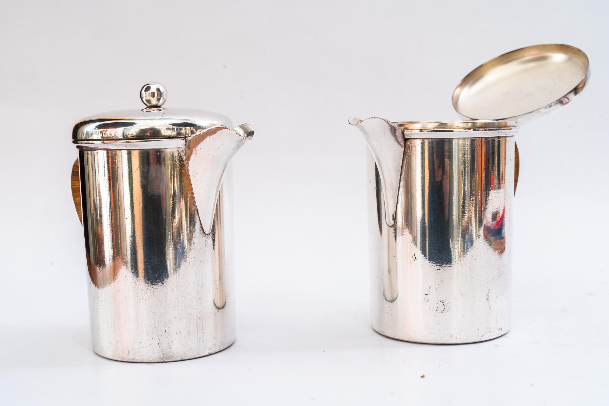 A pair of Silvered Art Deco Can vienna around 1920s For Sale 1