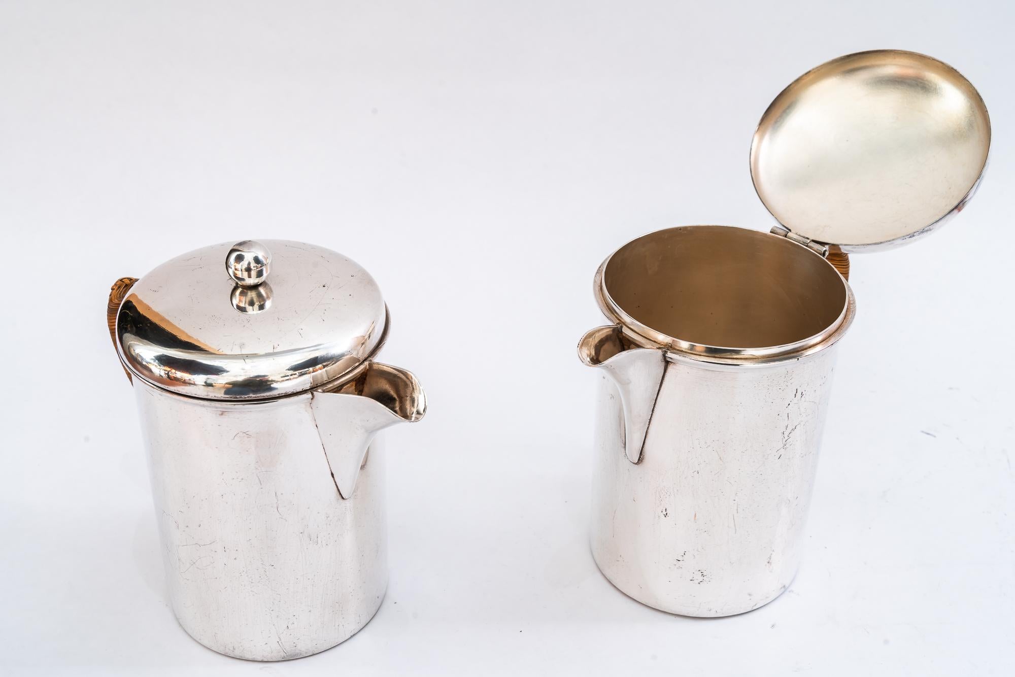 A pair of Silvered Art Deco Can vienna around 1920s For Sale 2