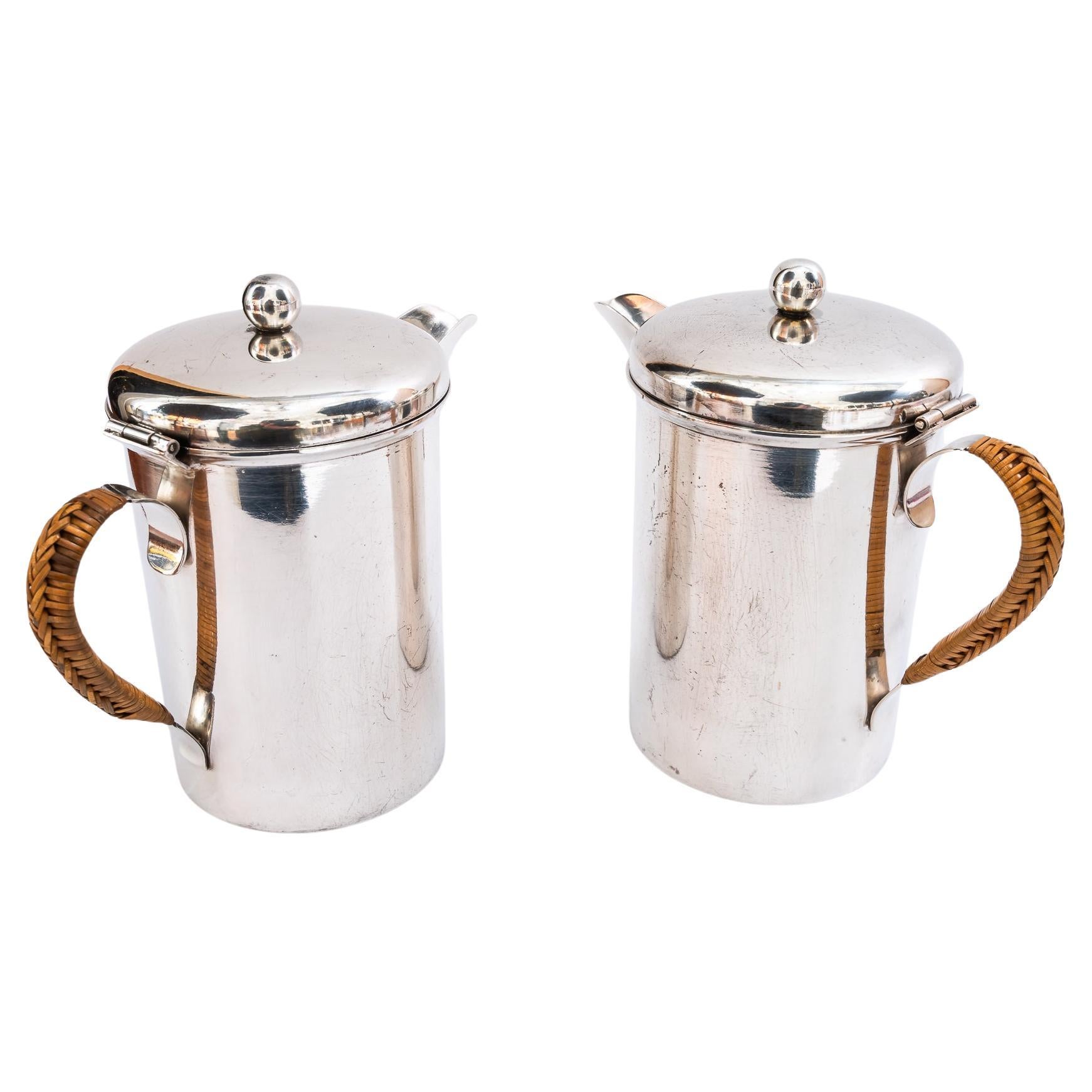A pair of Silvered Art Deco Can vienna around 1920s For Sale