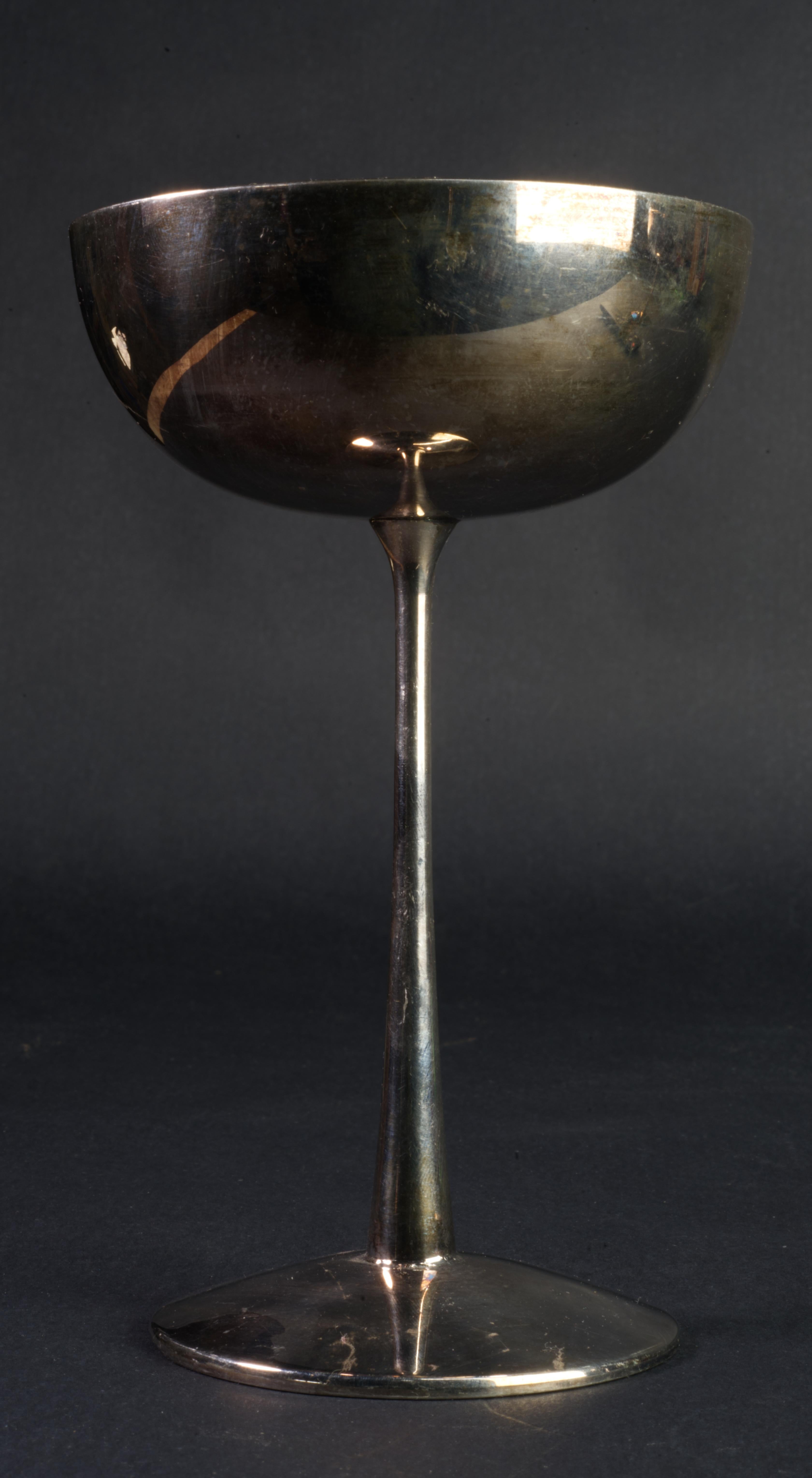 Coppia di calici coupé in silverplate Art Déco in vendita 1