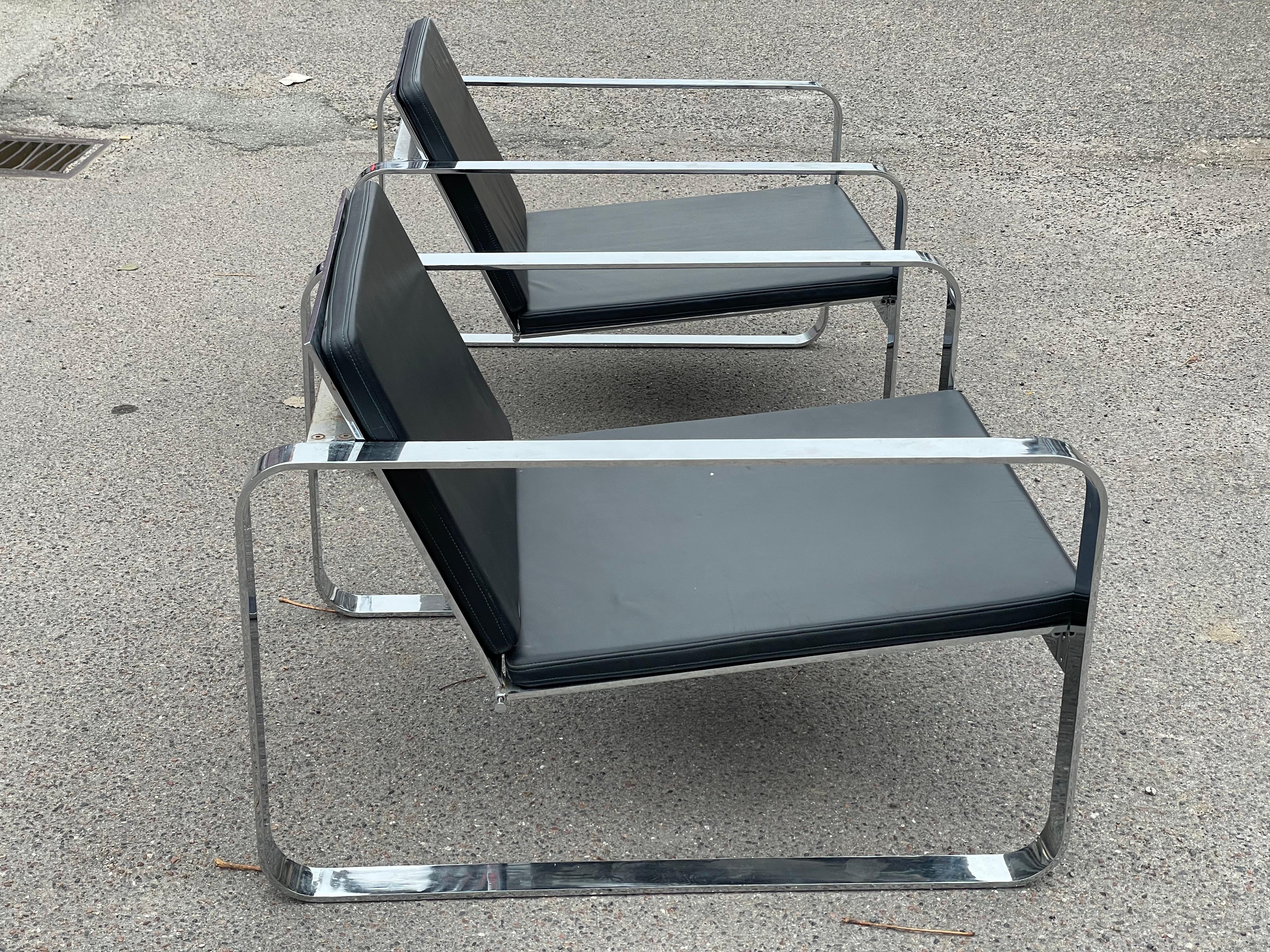 Mid-Century Modern A pair of Silverstone Chairs designed by Danish designer Morten Voss in 1999