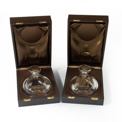 A pair of Sir Winston Churchill glass decanters, by Garrard & Co., 1974