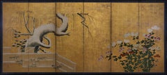 Pair of Six-Fold Japanese Screens Attribtuted to Kano Sansetsu, 1590-1651