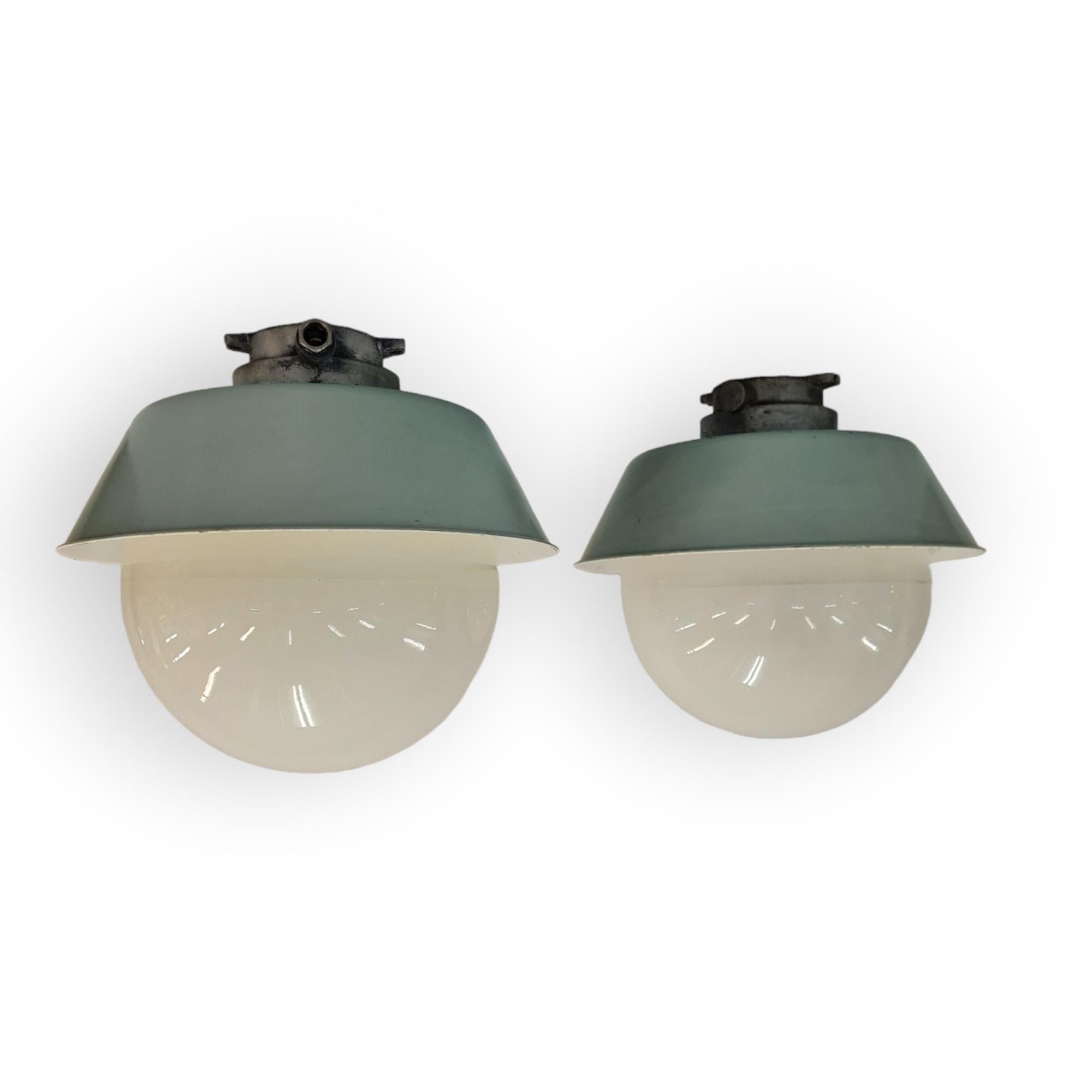 A Pair of Sizeable Paavo Tynell Outdoor/Indoor Industrial style lamps for Idman For Sale 4