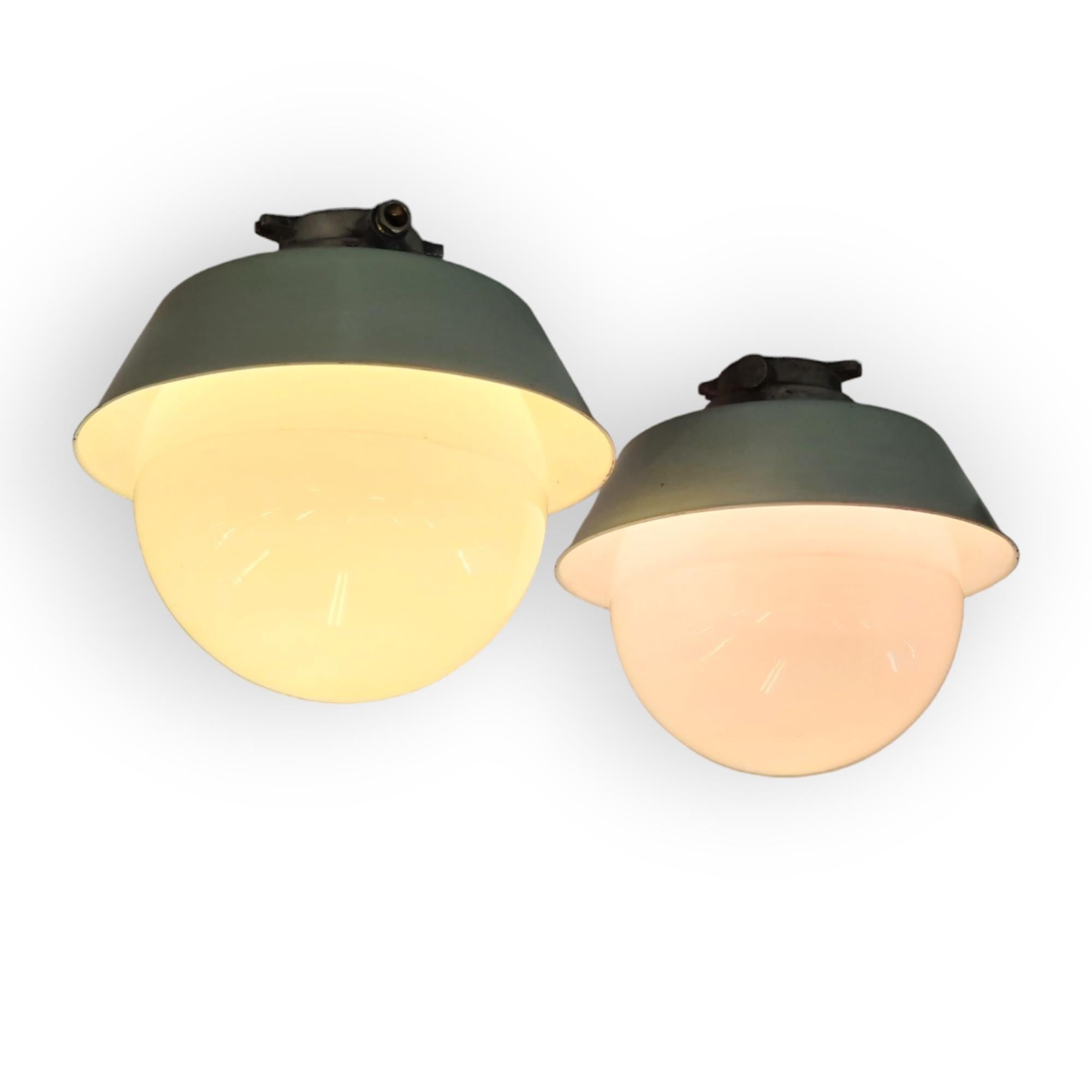 A Pair of Sizeable Paavo Tynell Outdoor/Indoor Industrial style lamps for Idman For Sale 1