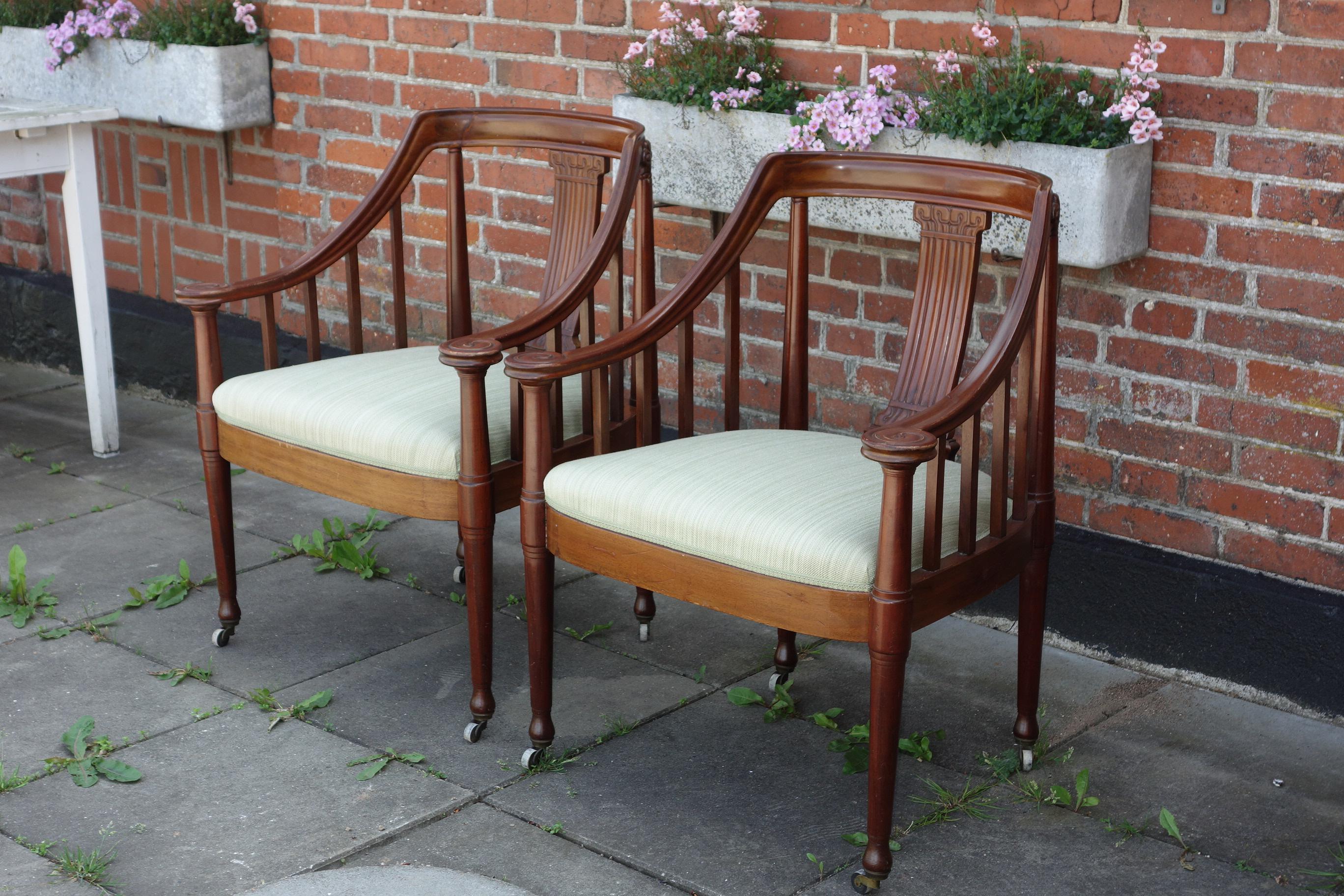 A pair of Skønvirke (1910) chairs by Johan Rohde.