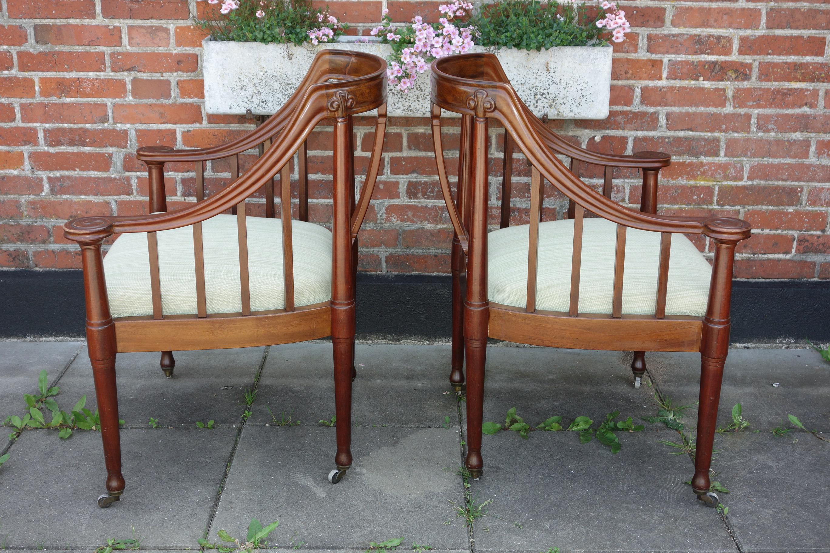 Danish Pair of Skønvirke ‘1910’ Chairs by Johan Rohde For Sale