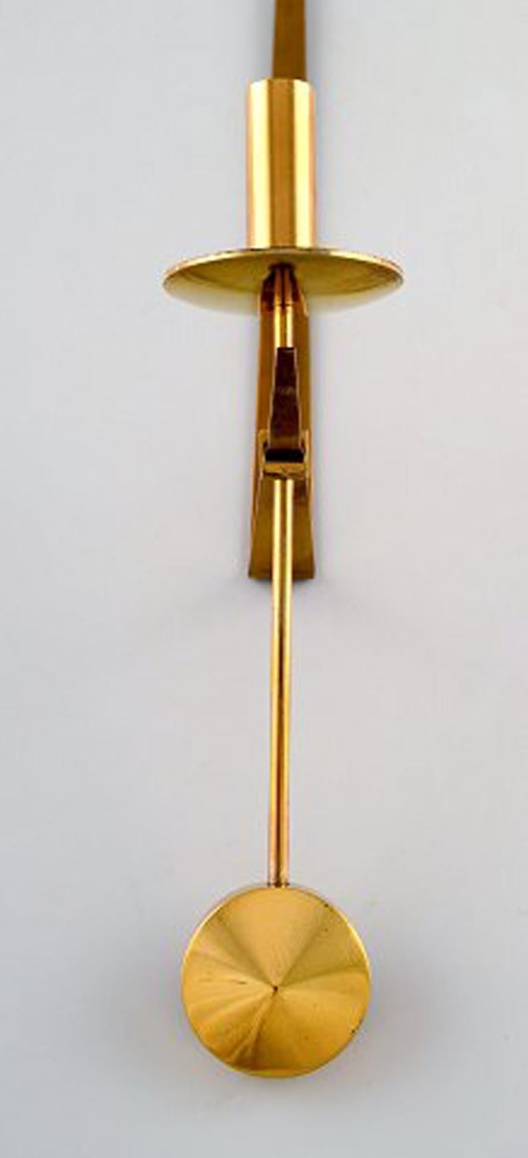 Swedish Pair of Skultuna, Sweden, Brass Candlesticks, Model 1607