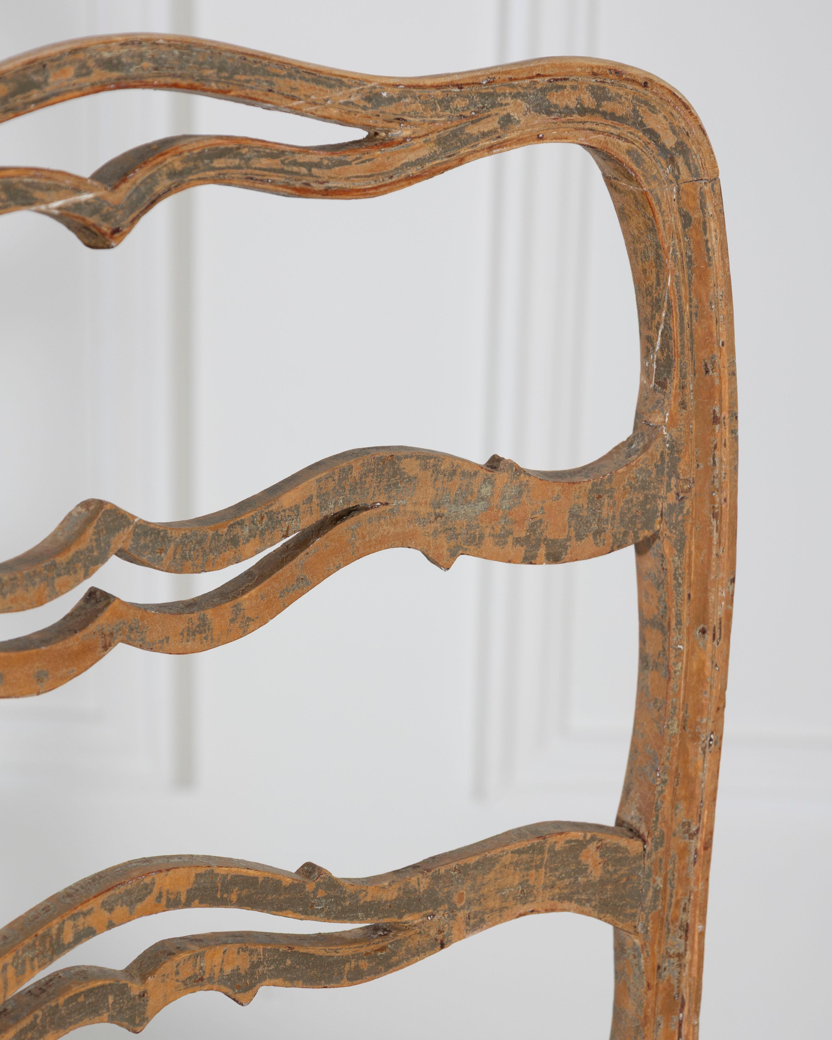 A pair of slender Gustavian chairs with smiling details Circa 1780 For Sale 3