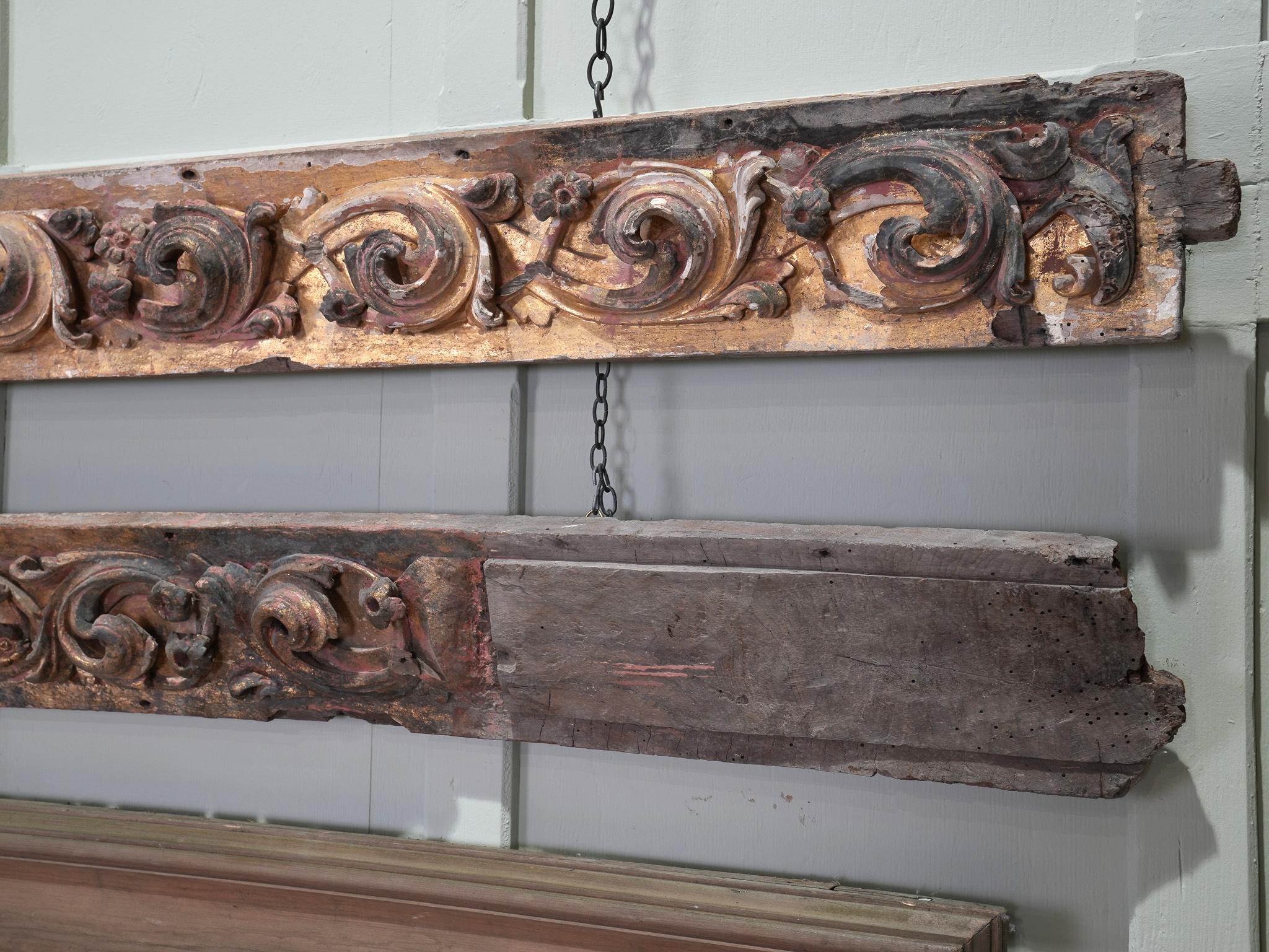 A Pair of Slim 18th Century Portuguese Baroque Carved Panels For Sale 2