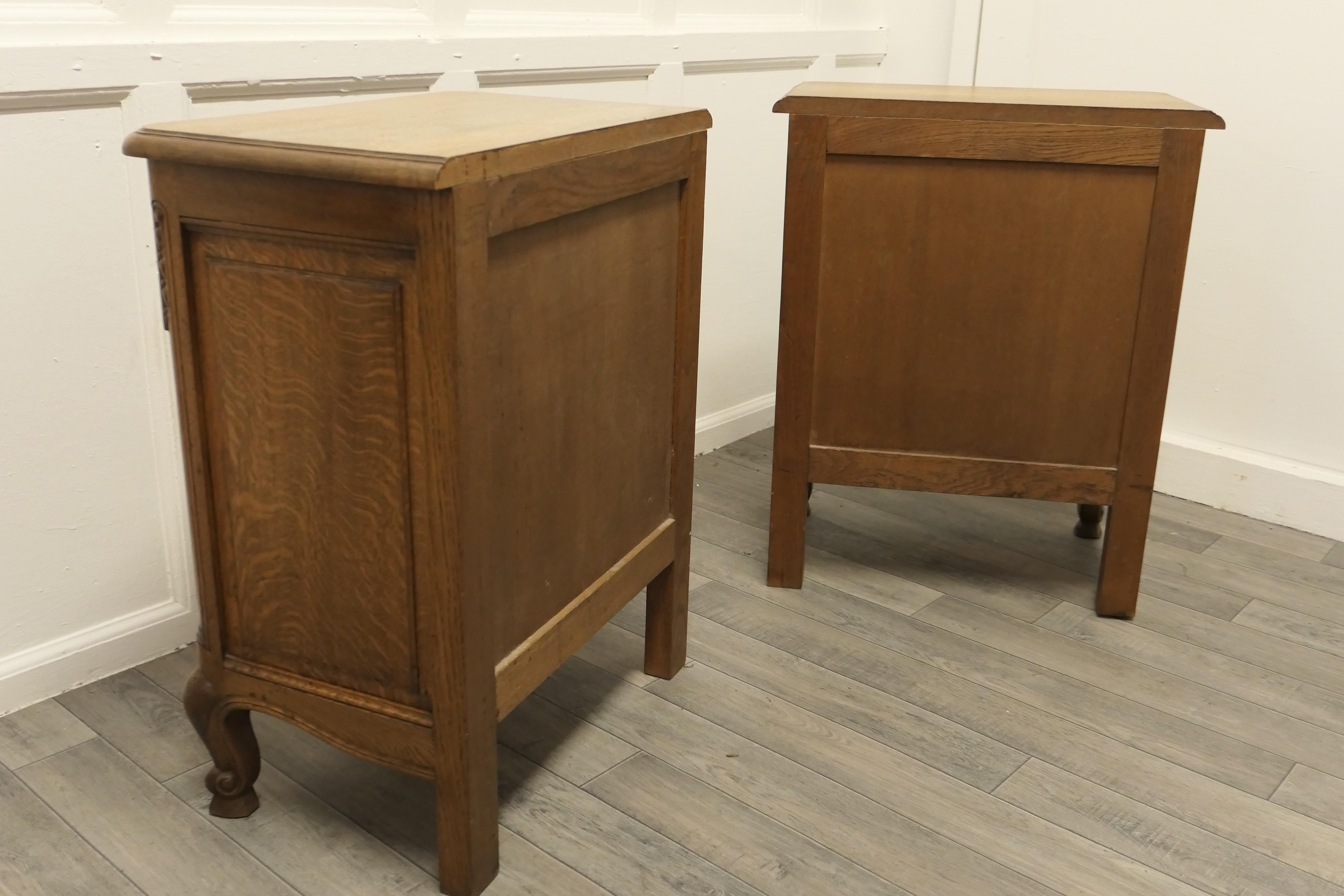A Pair of Small French Golden Oak Chests of Drawers    For Sale 1