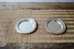 Vintage 19th Century Christofle Silver Plated Round Bread Plates Hallmarked Pair