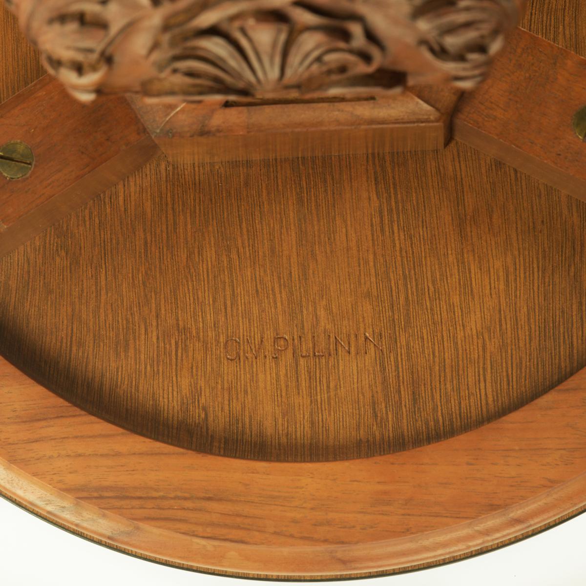 Paar kleine Tische aus Nussbaumholz mit Boulle-Arbeitenplatten von Pillinini im Angebot 6