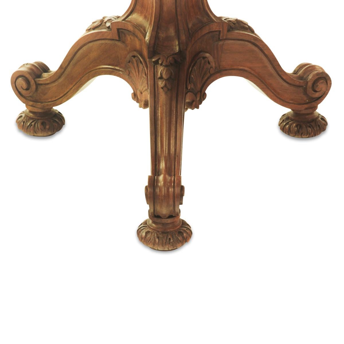 Pair of Small Walnut Tables with Boulle-Work Tops by Pillinini For Sale 2