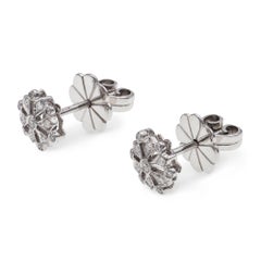 Pair of Snowflake Diamond Cluster Earrings