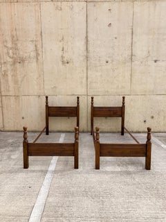 A Pair of Solid Oak Single Beds Early 20th Century