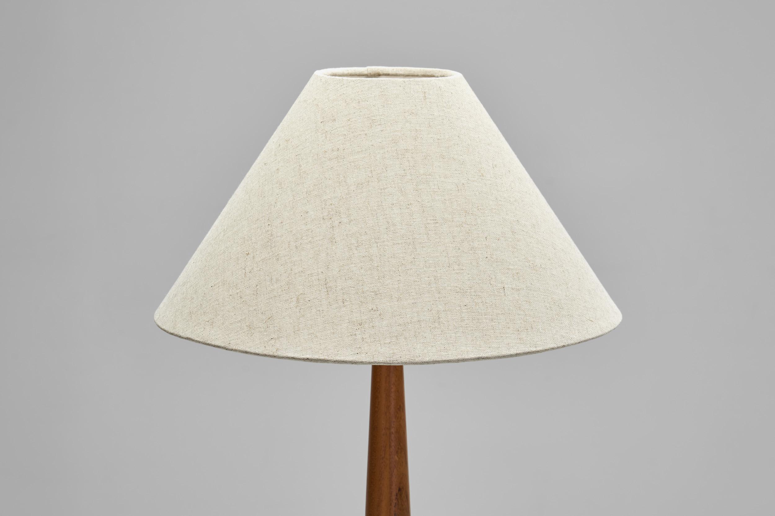 A Pair of Solid Wood Table Lamps by AB Stilarmatur Tranås, Sweden ca 1960s 3