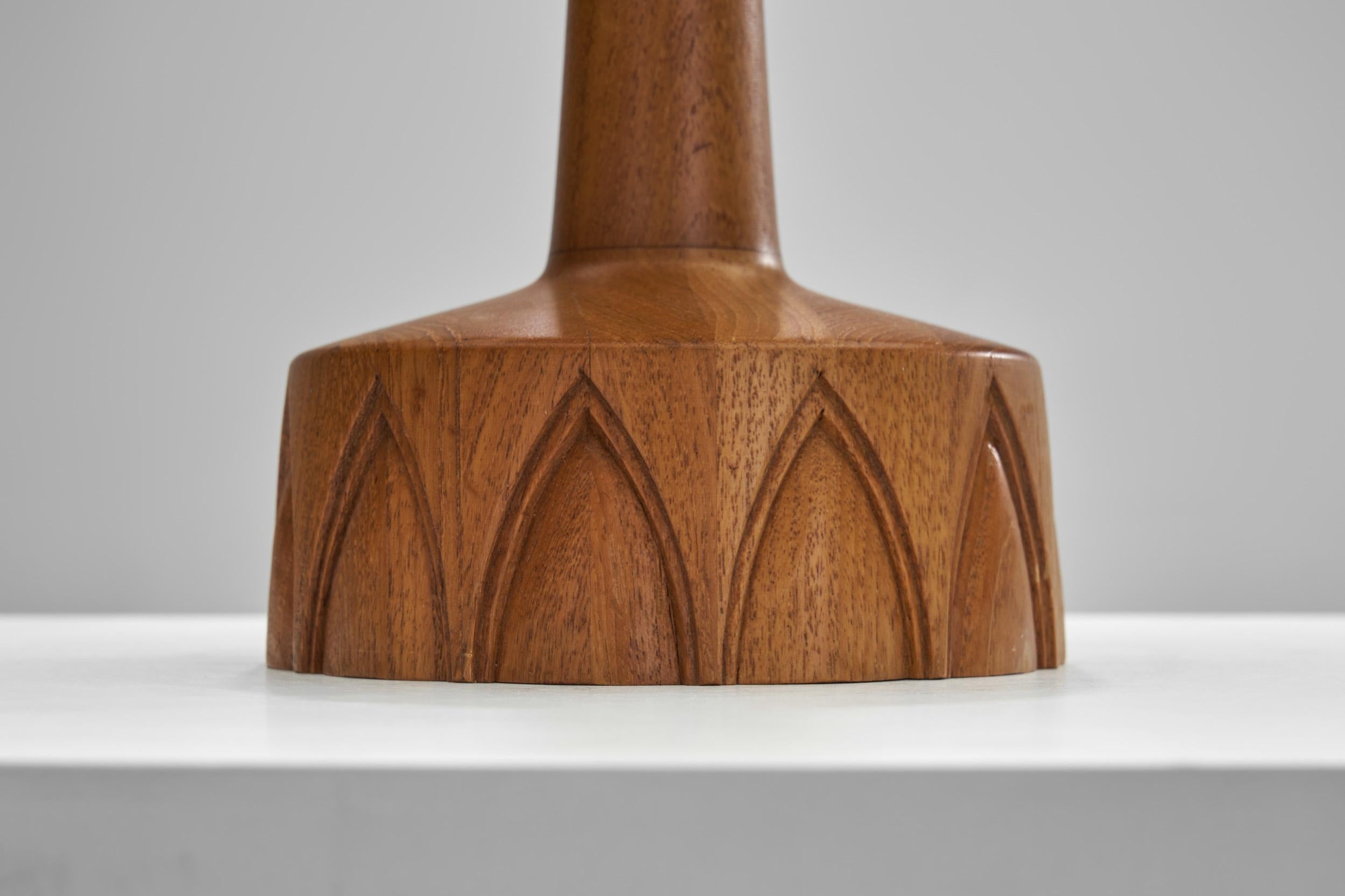 A Pair of Solid Wood Table Lamps by AB Stilarmatur Tranås, Sweden ca 1960s 10