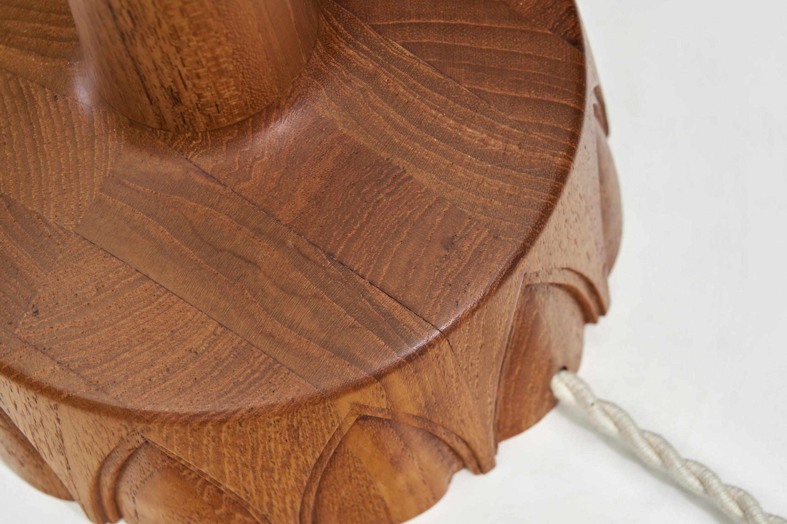 A Pair of Solid Wood Table Lamps by AB Stilarmatur Tranås, Sweden ca 1960s 12