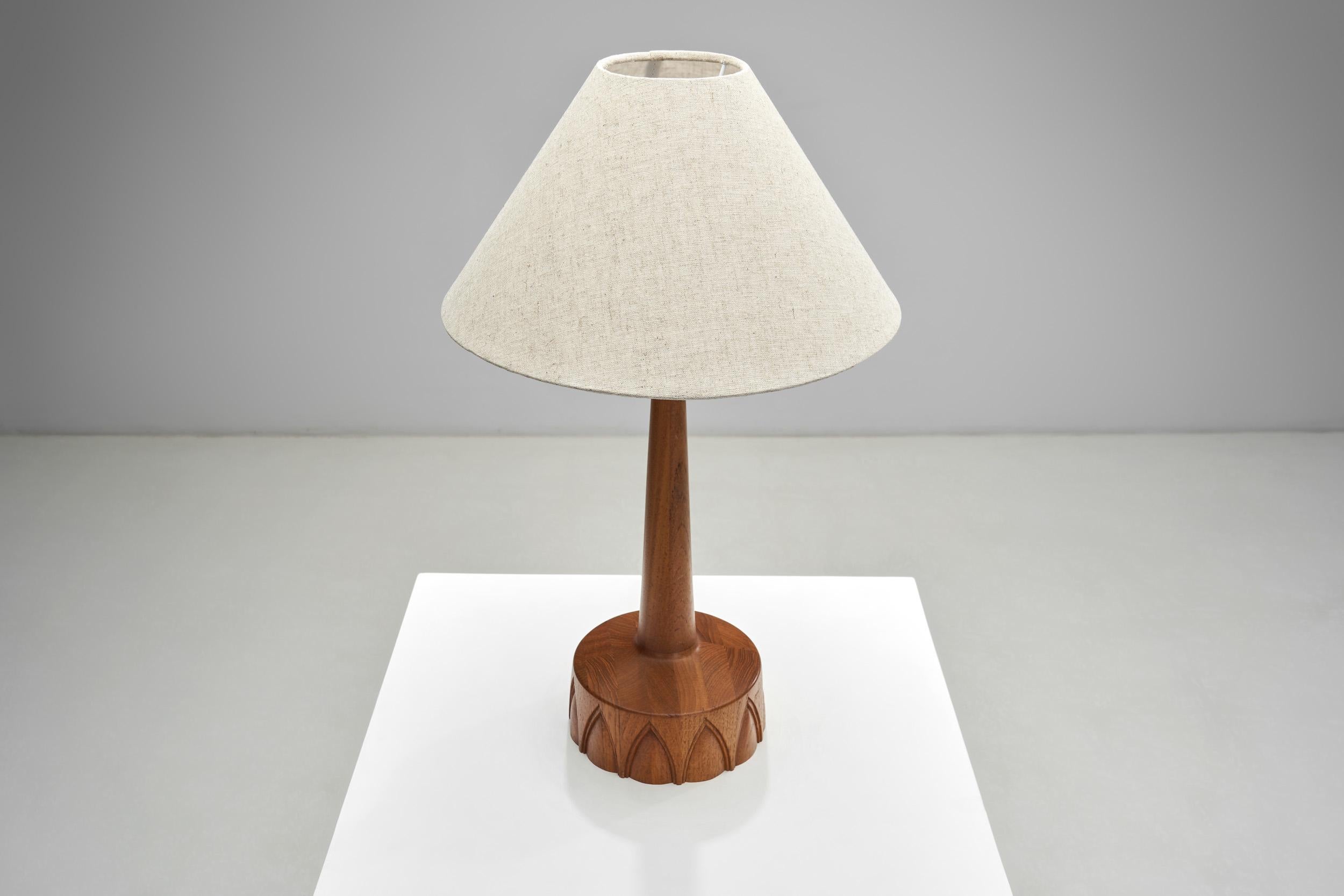 A Pair of Solid Wood Table Lamps by AB Stilarmatur Tranås, Sweden ca 1960s 1