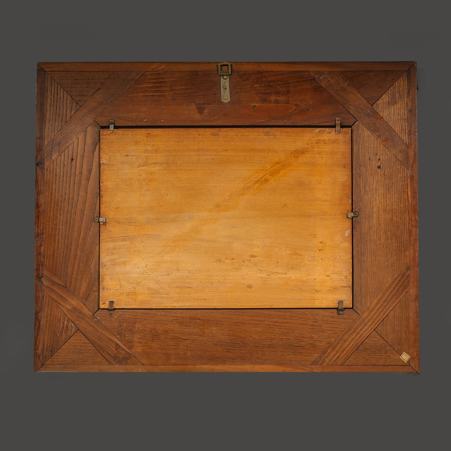 Pareja De Cuadros De Madera De Olivo Y Frutas 
