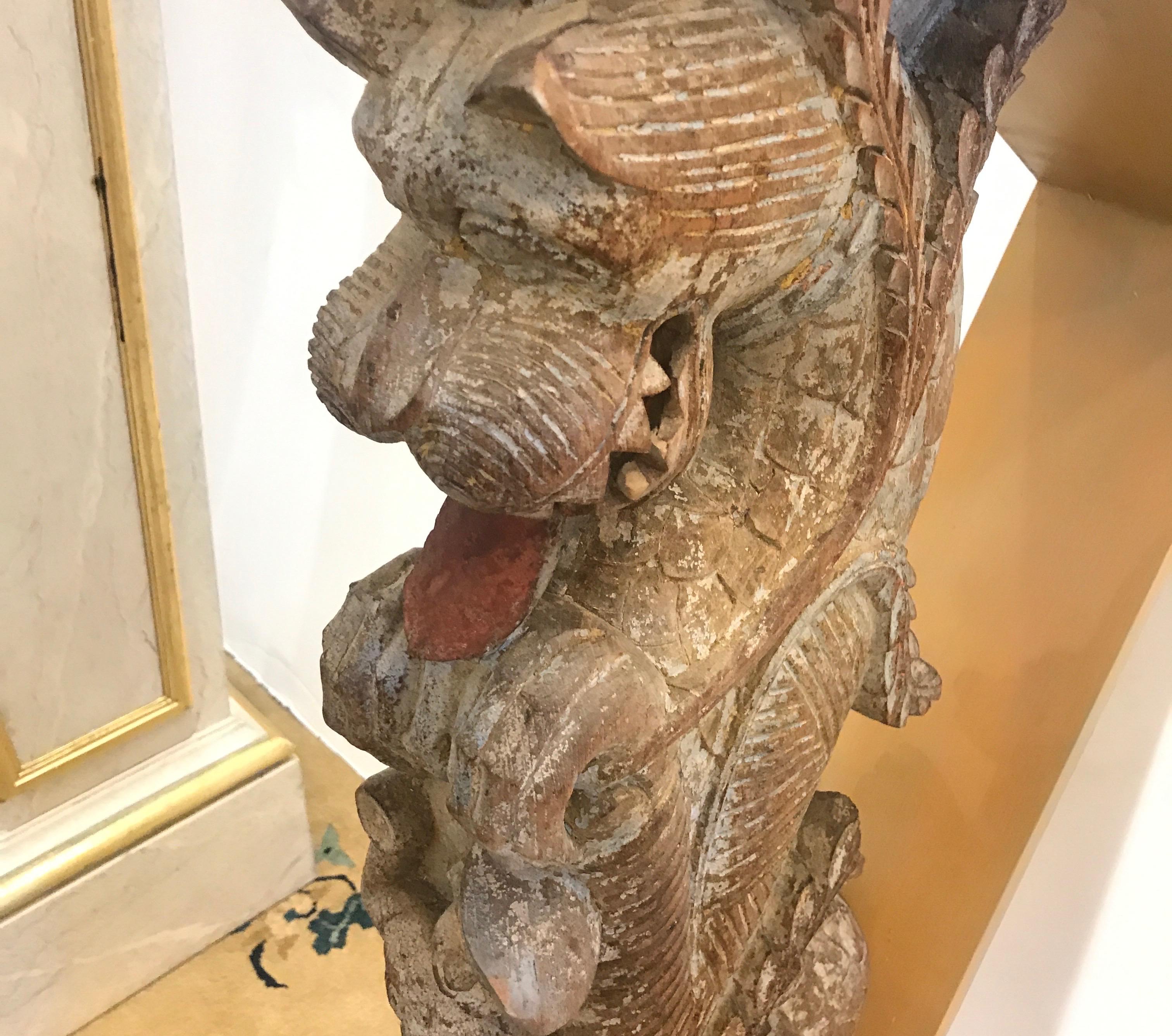 Pair of South East Asian Architectural Carvings Late 19th Century 4