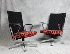 Pair of Space Age Lounge Chairs by Burkhard Vogtherr w/ Gunner Anderson Fabric