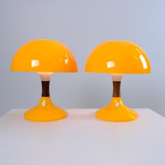 A Pair of Space Age Table Lamps by Bent Karlby for Ask Belysning, Denmark, 1970s